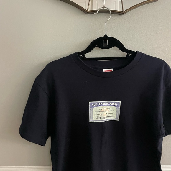 Supreme Men's Social Security Logo Navy Blue T-Shirt - Picture 3 of 9